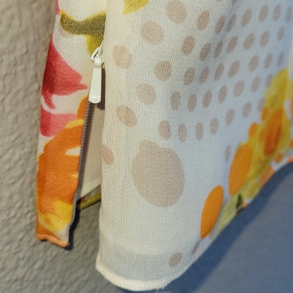 CYNTHIA HOWIE Blouse 10 SILK FLORAL PINK/ORANGE Fairy Coquette Feminine - Picture 11 of 13